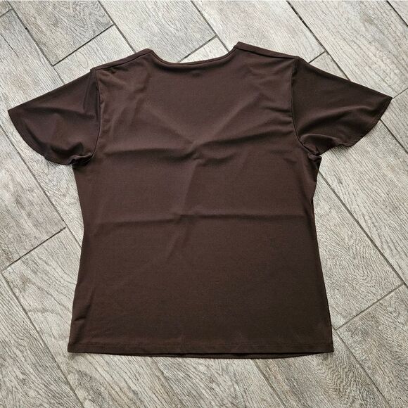 Anne Klein Sport Brown Short Sleeve Top Size L - Picture 7 of 8
